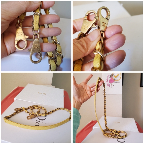 Chanel coco handle chevron yellow caviar gold hard ware small medium bag - Picture 7 of 11